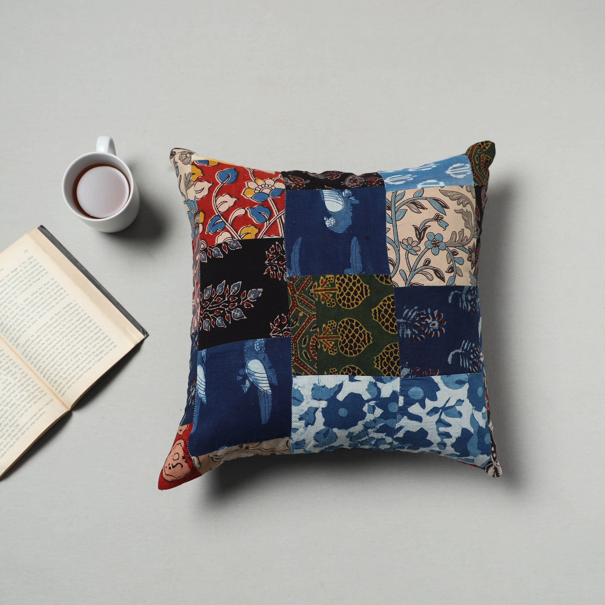 Multicolor - handcrafted patchwork cushion cover 05