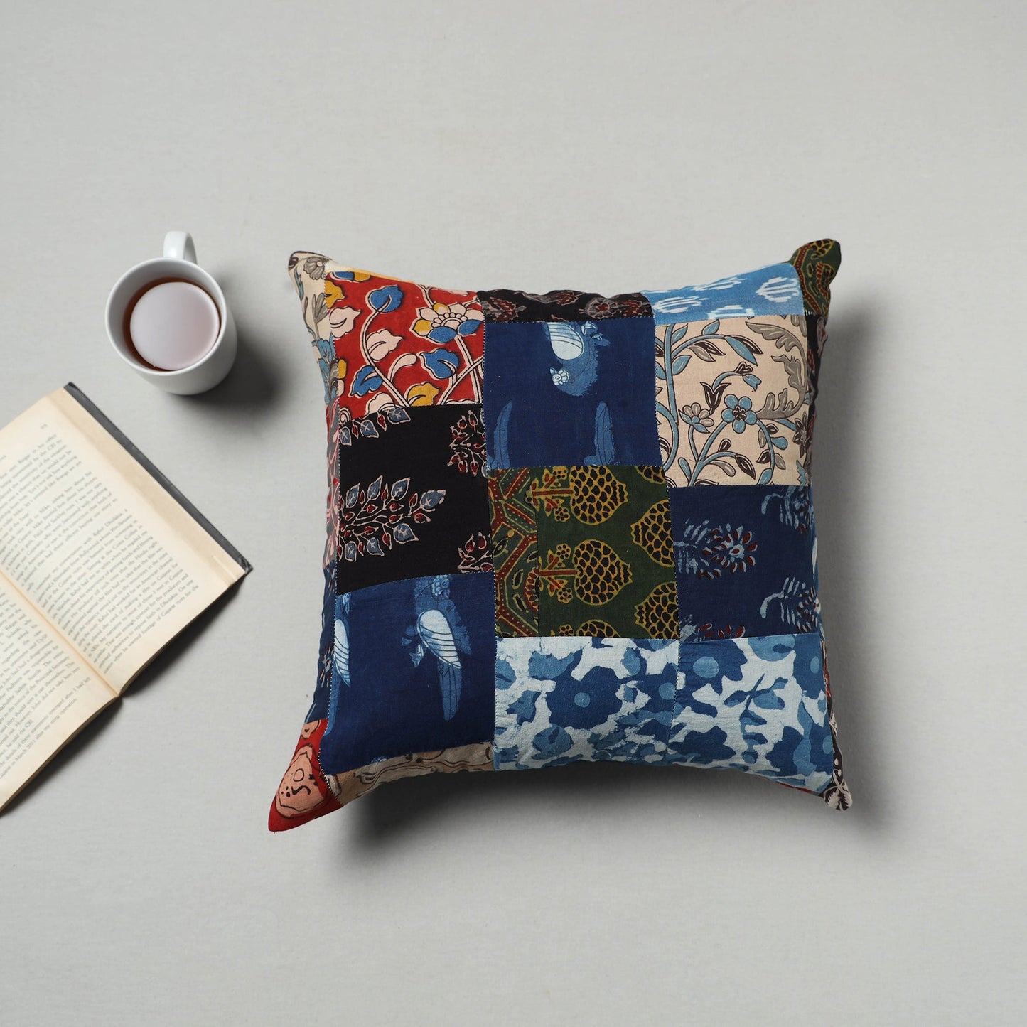 Multicolor - handcrafted patchwork cushion cover 05