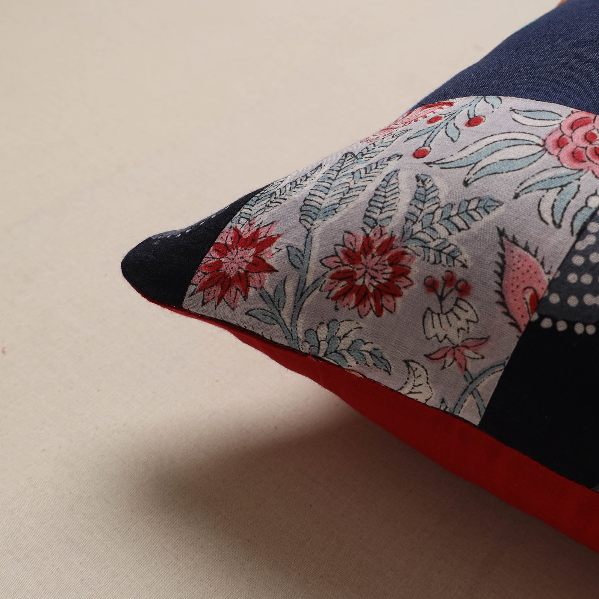 Handcrafted patchwork cushion cover 117