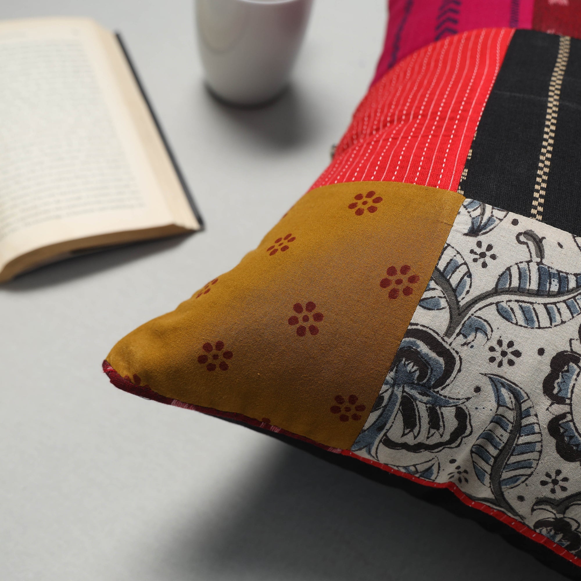 Multicolor - handcrafted patchwork cushion cover 18