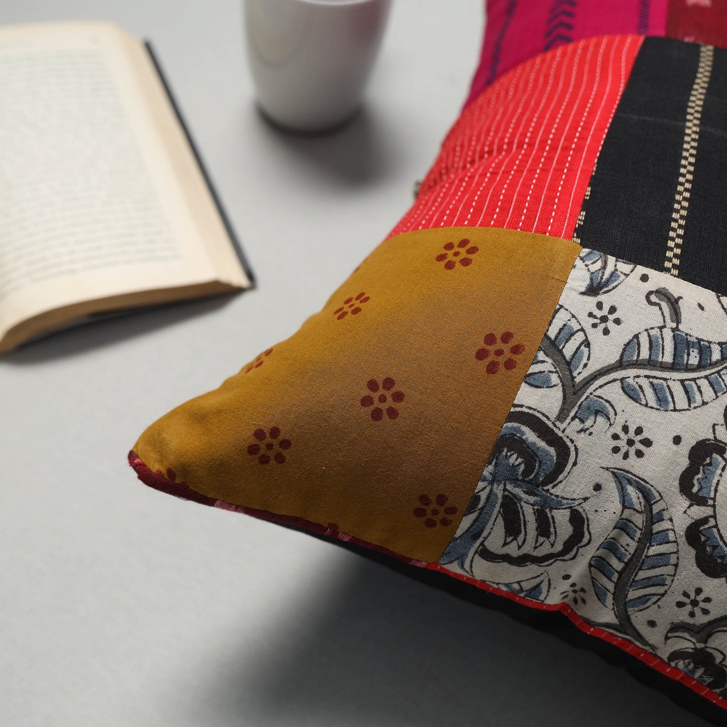 Multicolor - handcrafted patchwork cushion cover 18