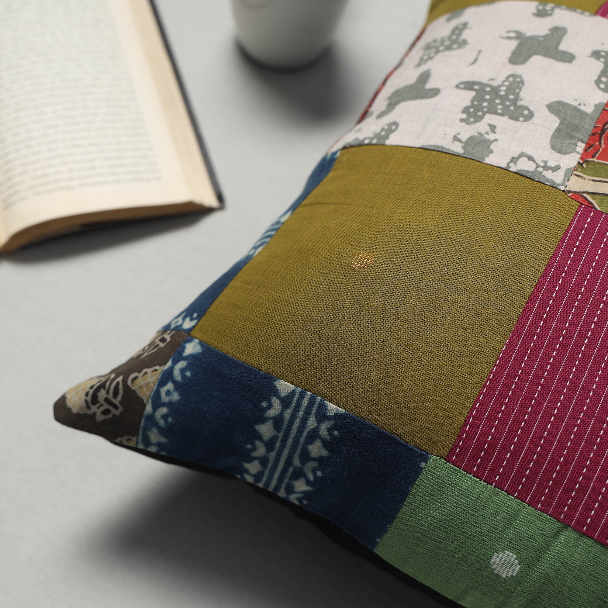 Multicolor - handcrafted patchwork cushion cover 22