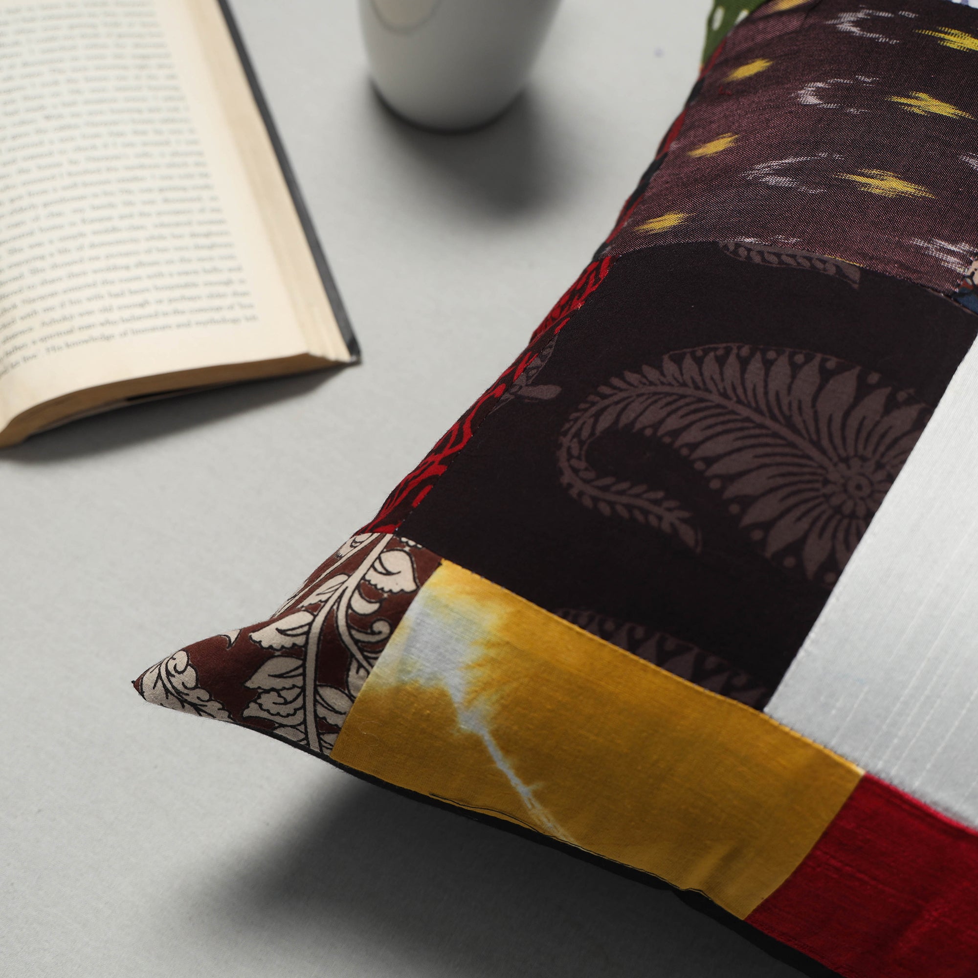 Multicolor - handcrafted patchwork cushion cover 26