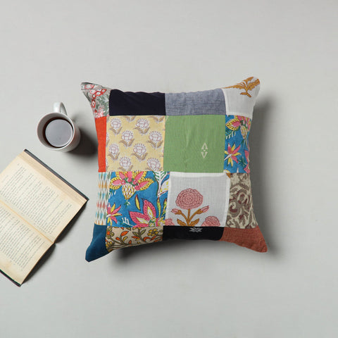 Multicolor - handcrafted patchwork cushion cover 32