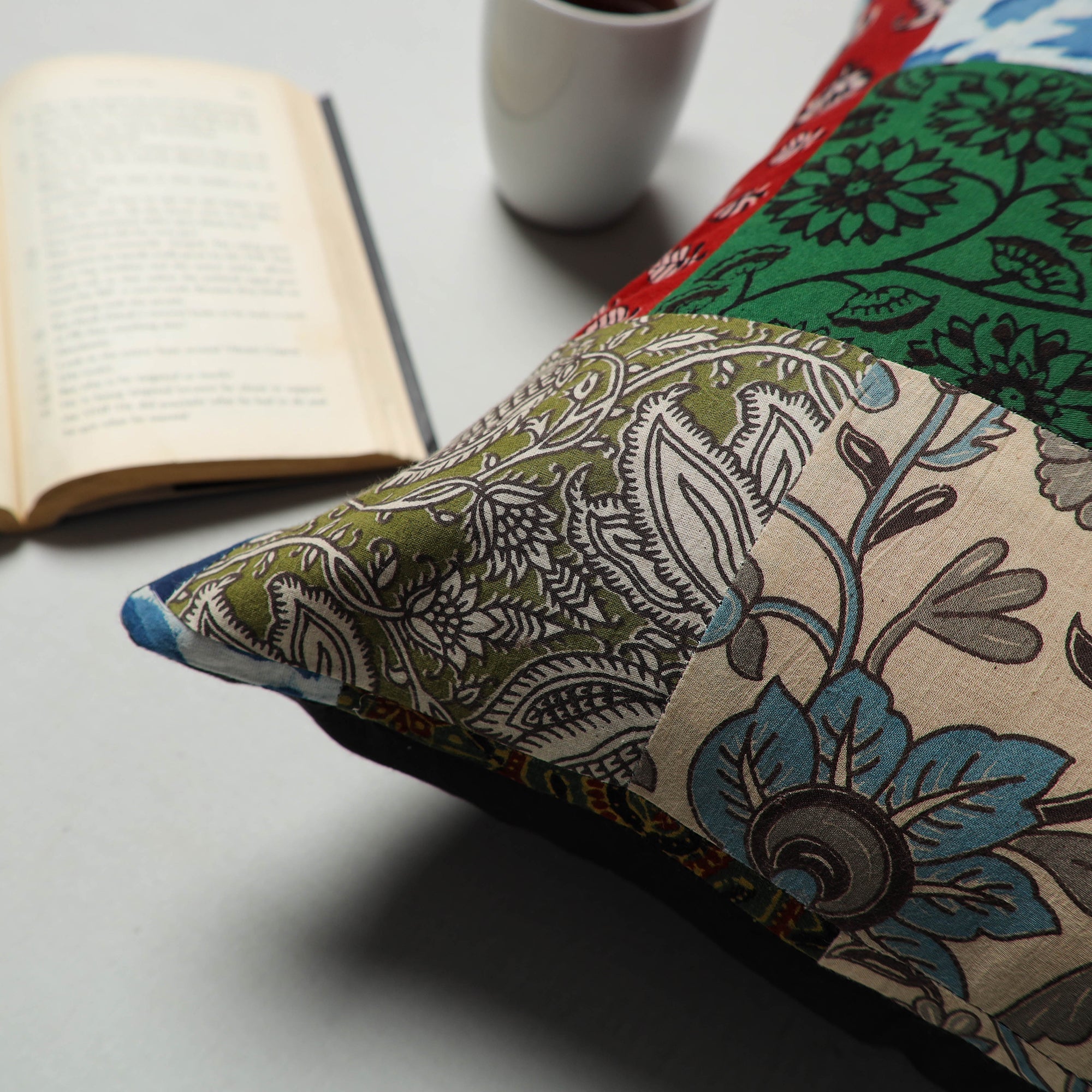 Multicolor - handcrafted patchwork cushion cover 35