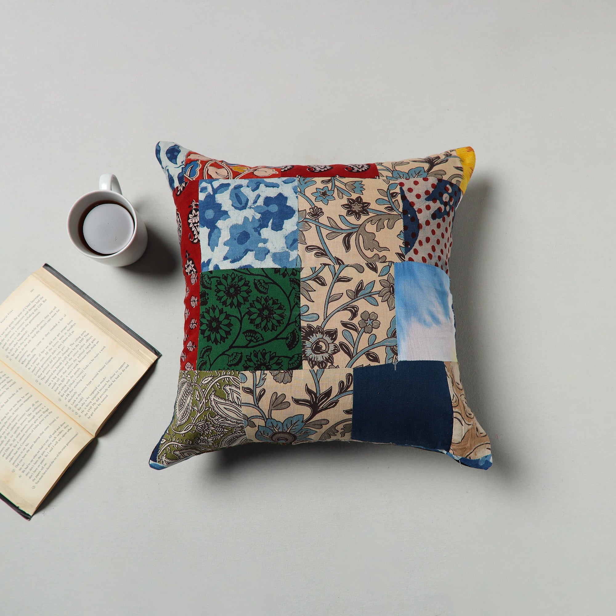Multicolor - handcrafted patchwork cushion cover 35