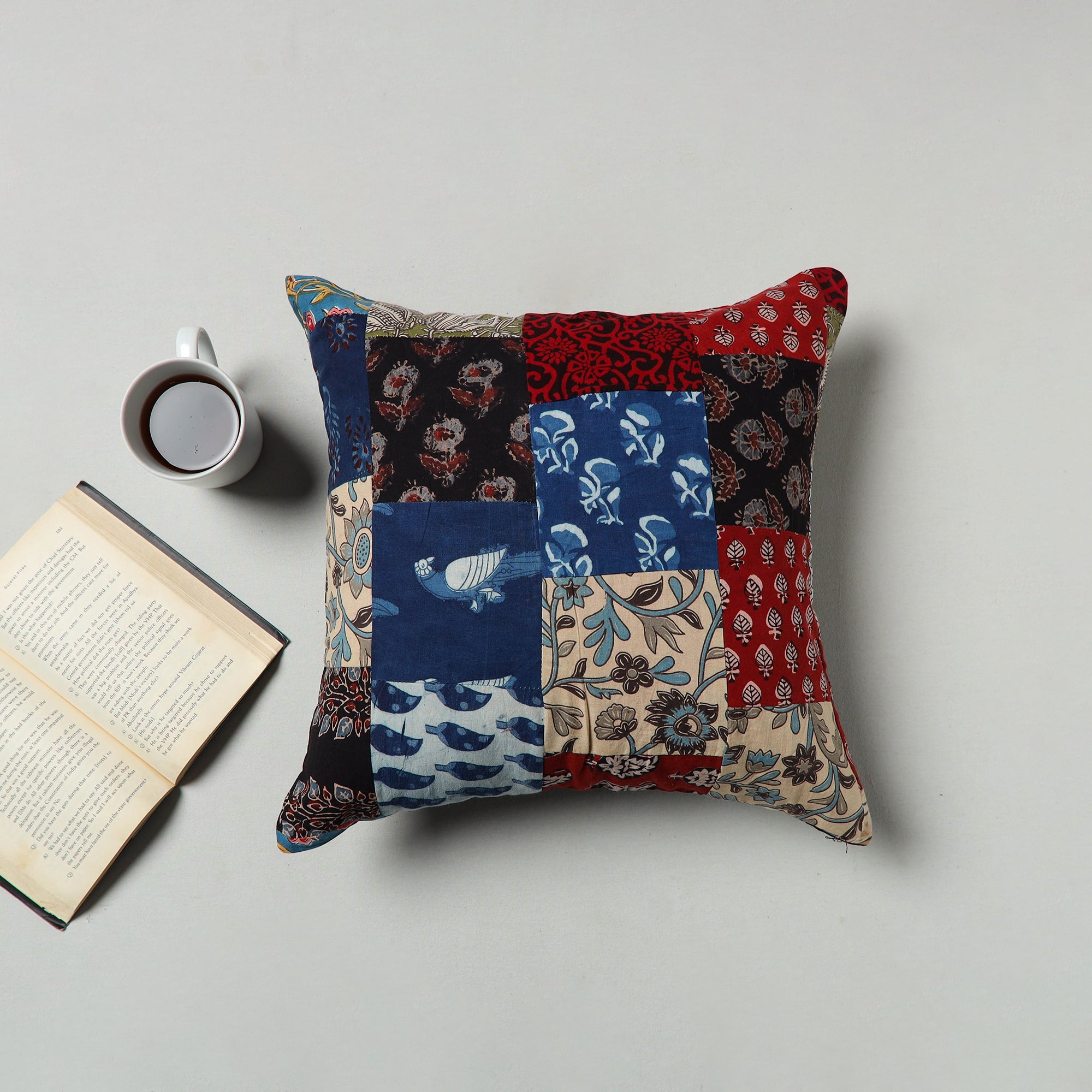 Multicolor - handcrafted patchwork cushion cover 37
