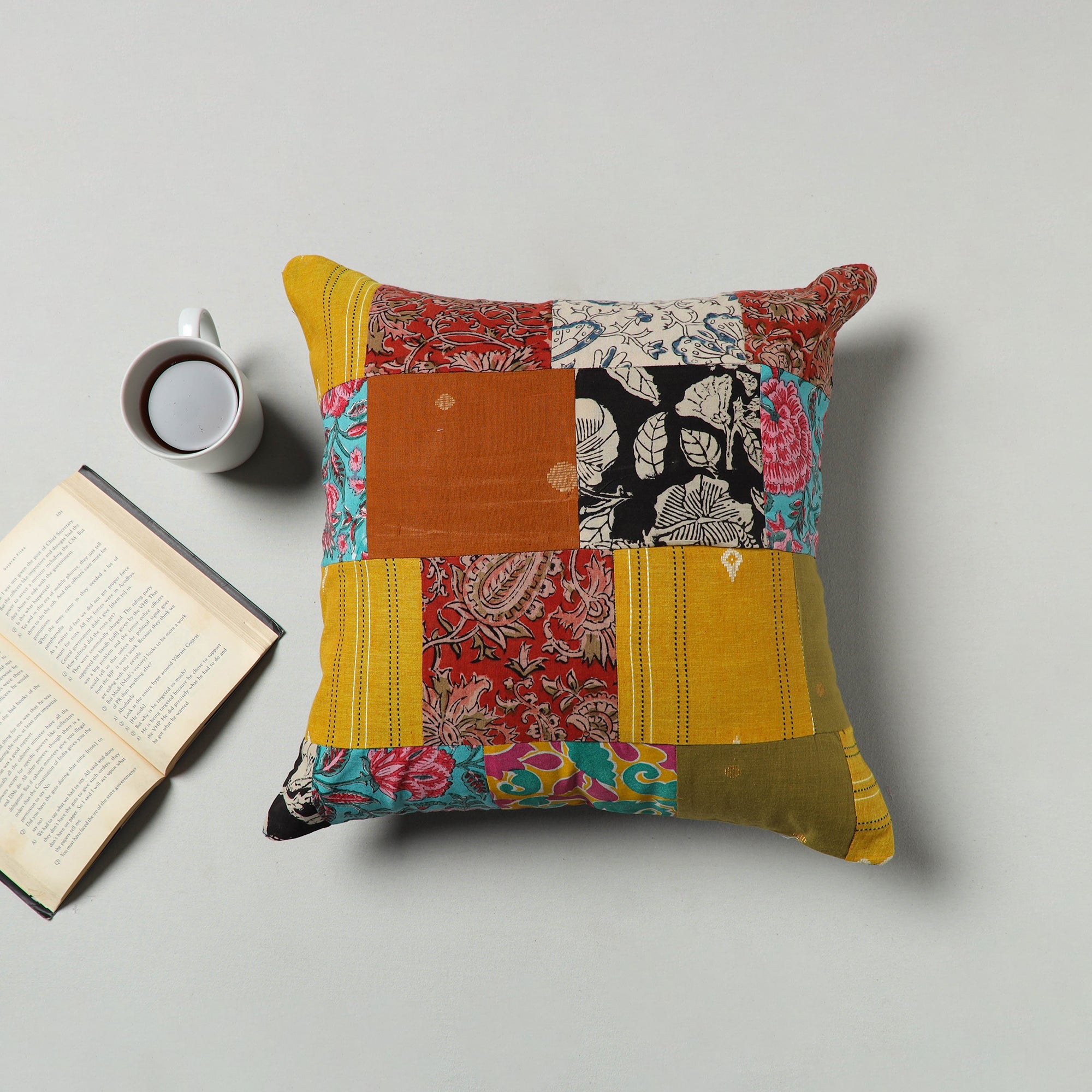 Multicolor - handcrafted patchwork cushion cover 39