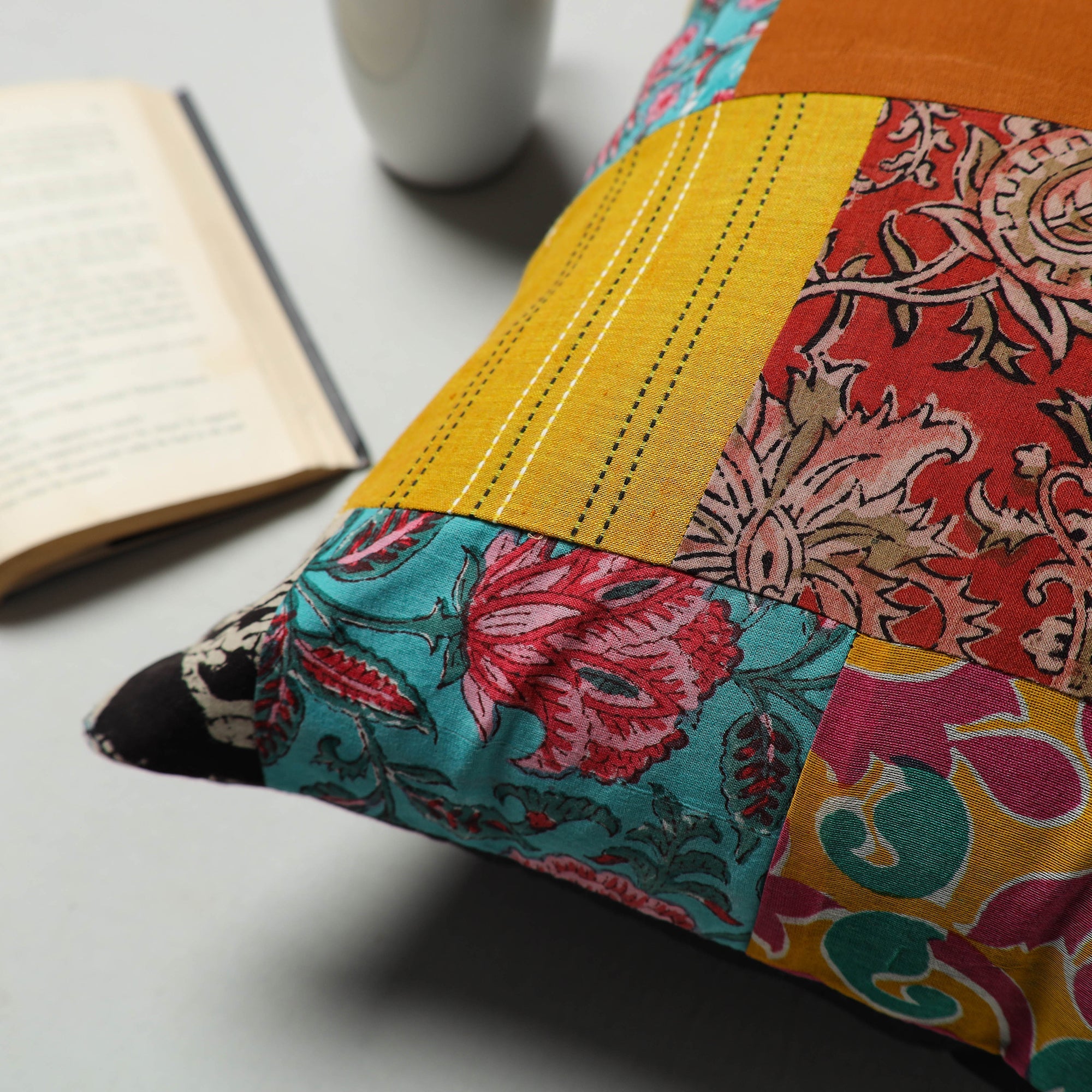 Multicolor - handcrafted patchwork cushion cover 39