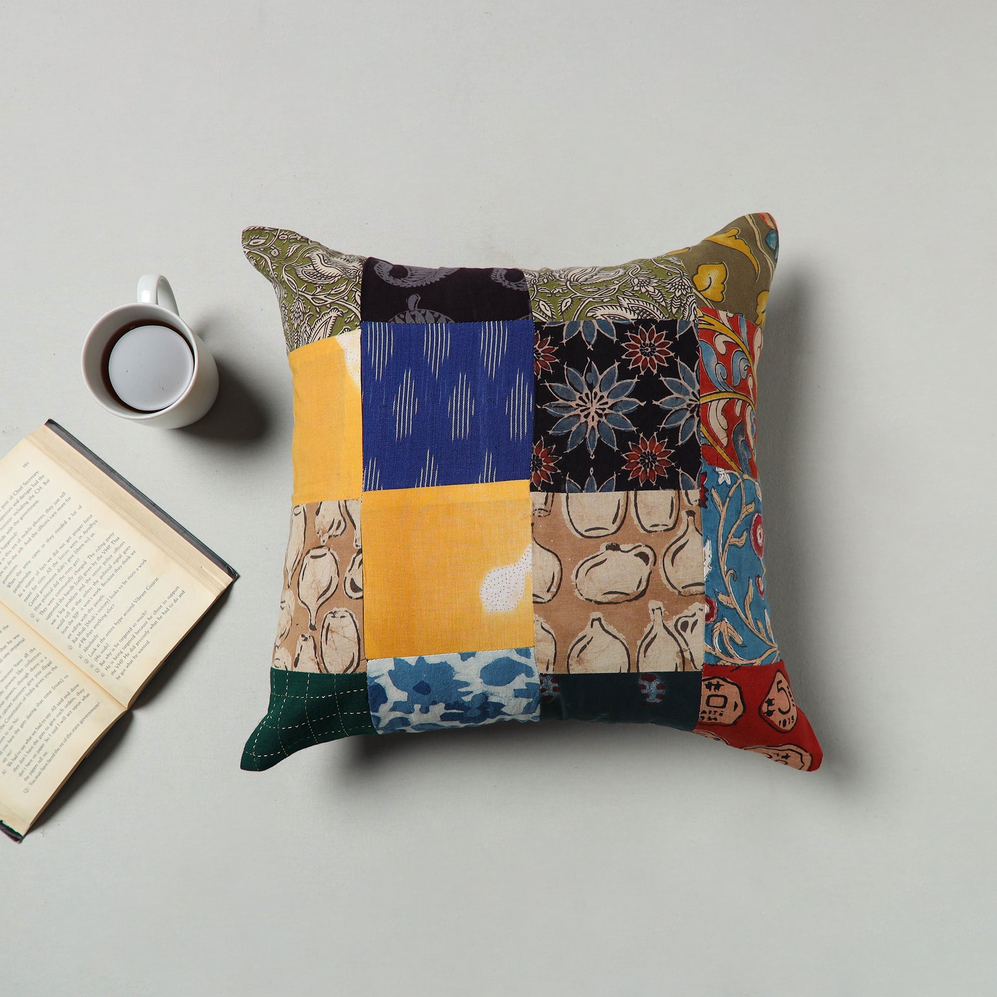 Multicolor - handcrafted patchwork cushion cover 44