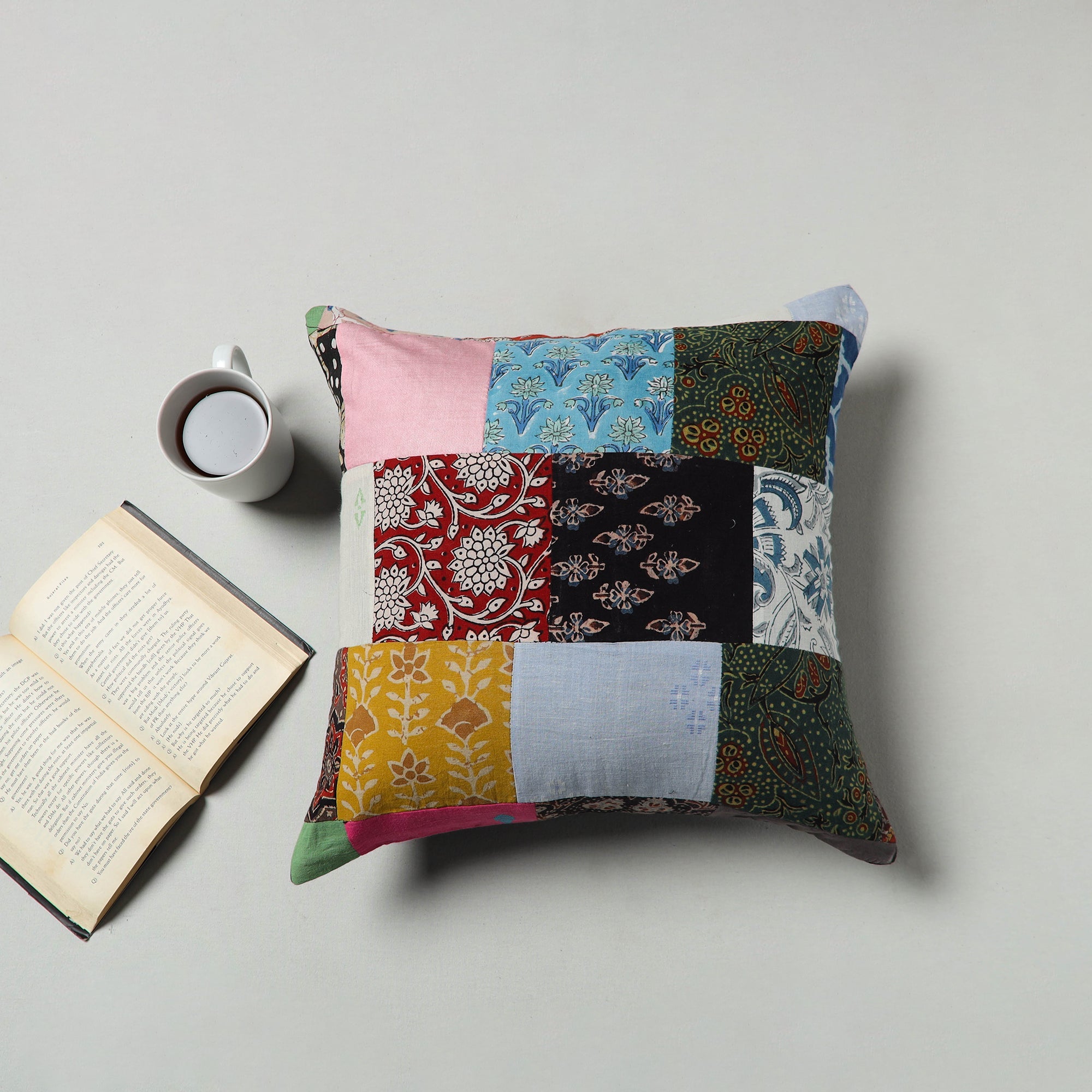 Multicolor ulticolor Handcrafted Patchwork Cushion Cover