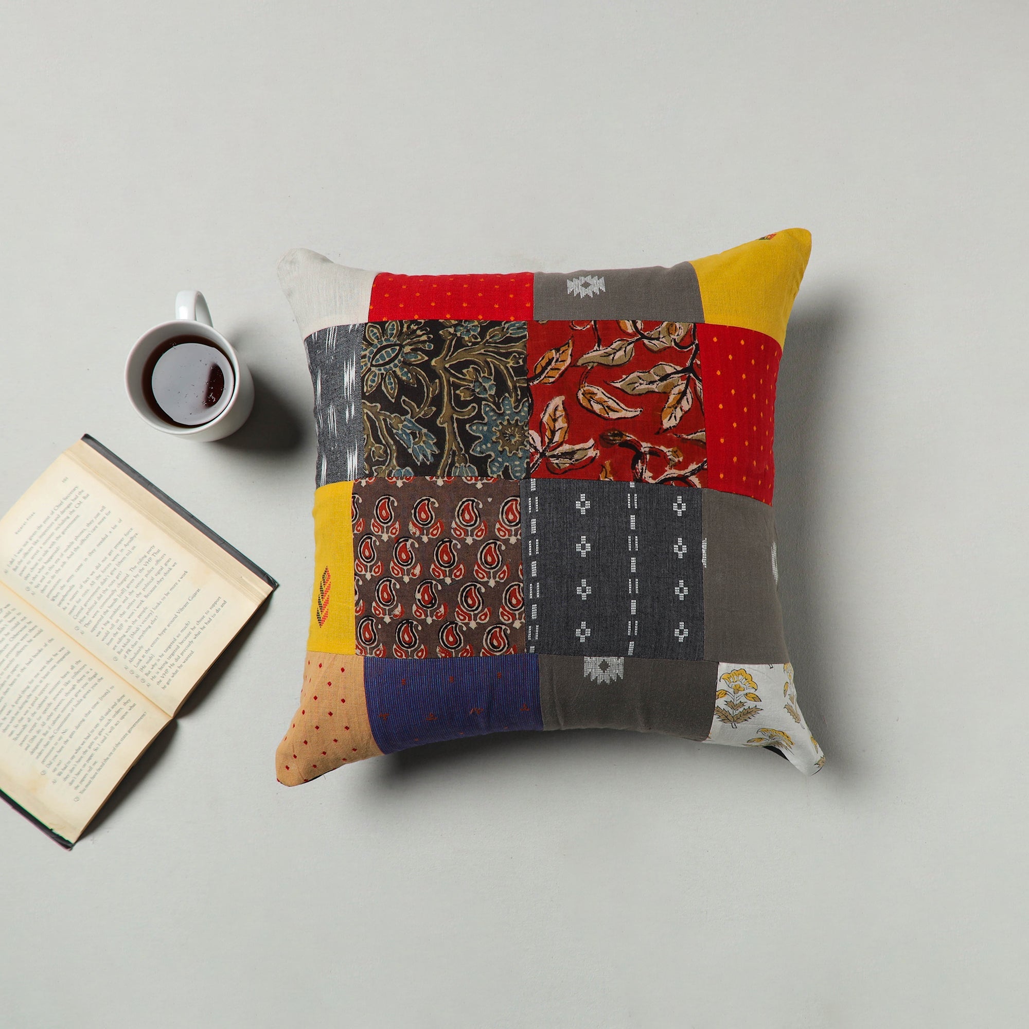 Multicolor - handcrafted patchwork cushion cover 47