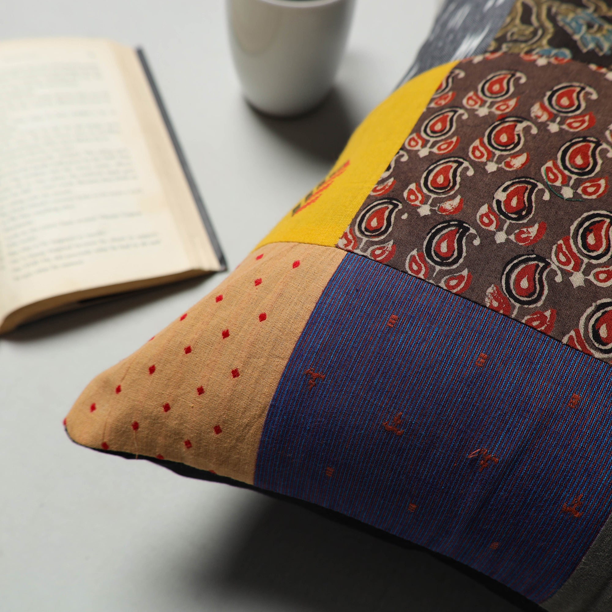 Multicolor - handcrafted patchwork cushion cover 47