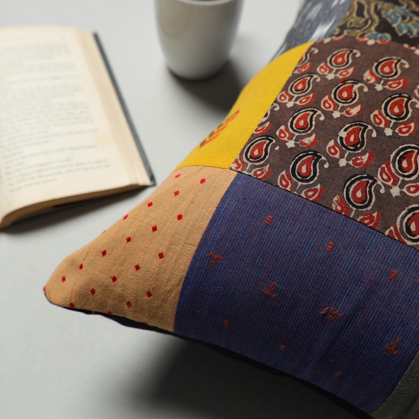 Multicolor - handcrafted patchwork cushion cover 47