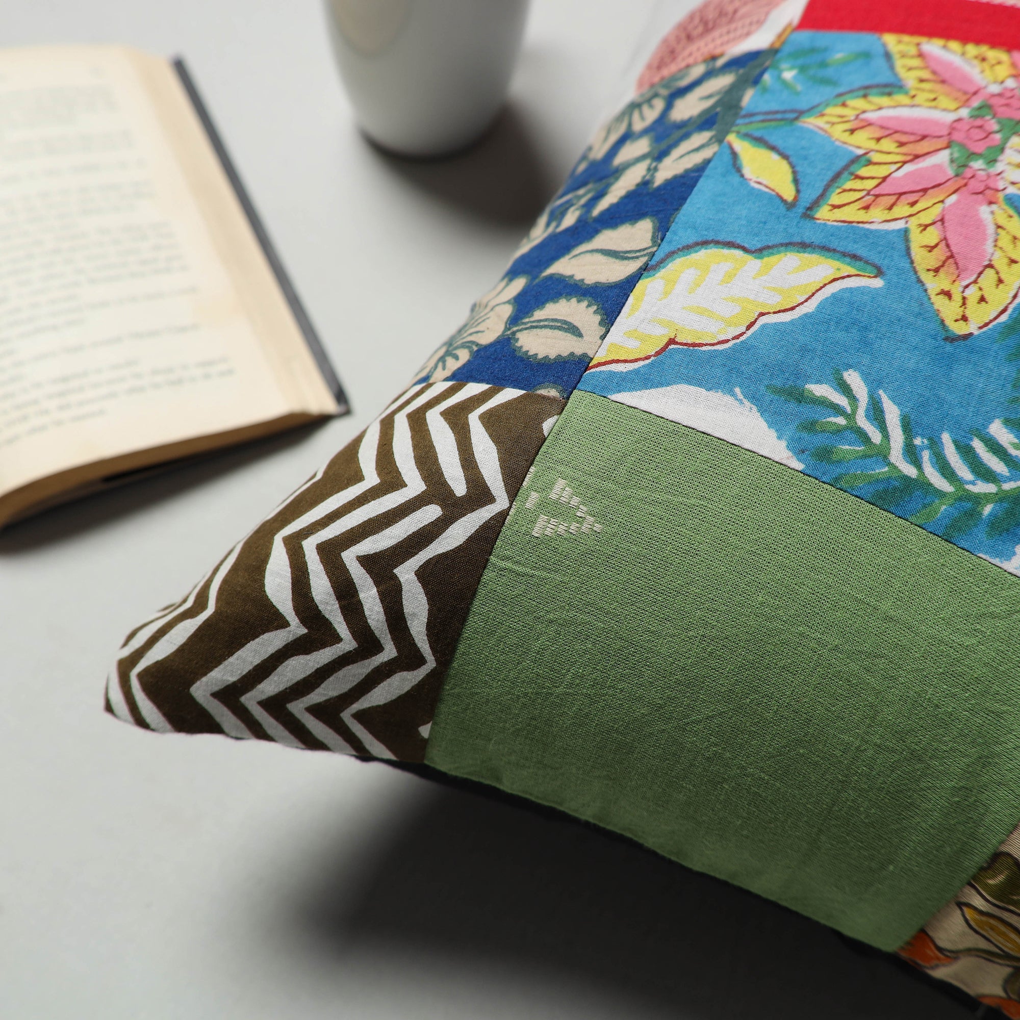 Multicolor - handcrafted patchwork cushion cover 53