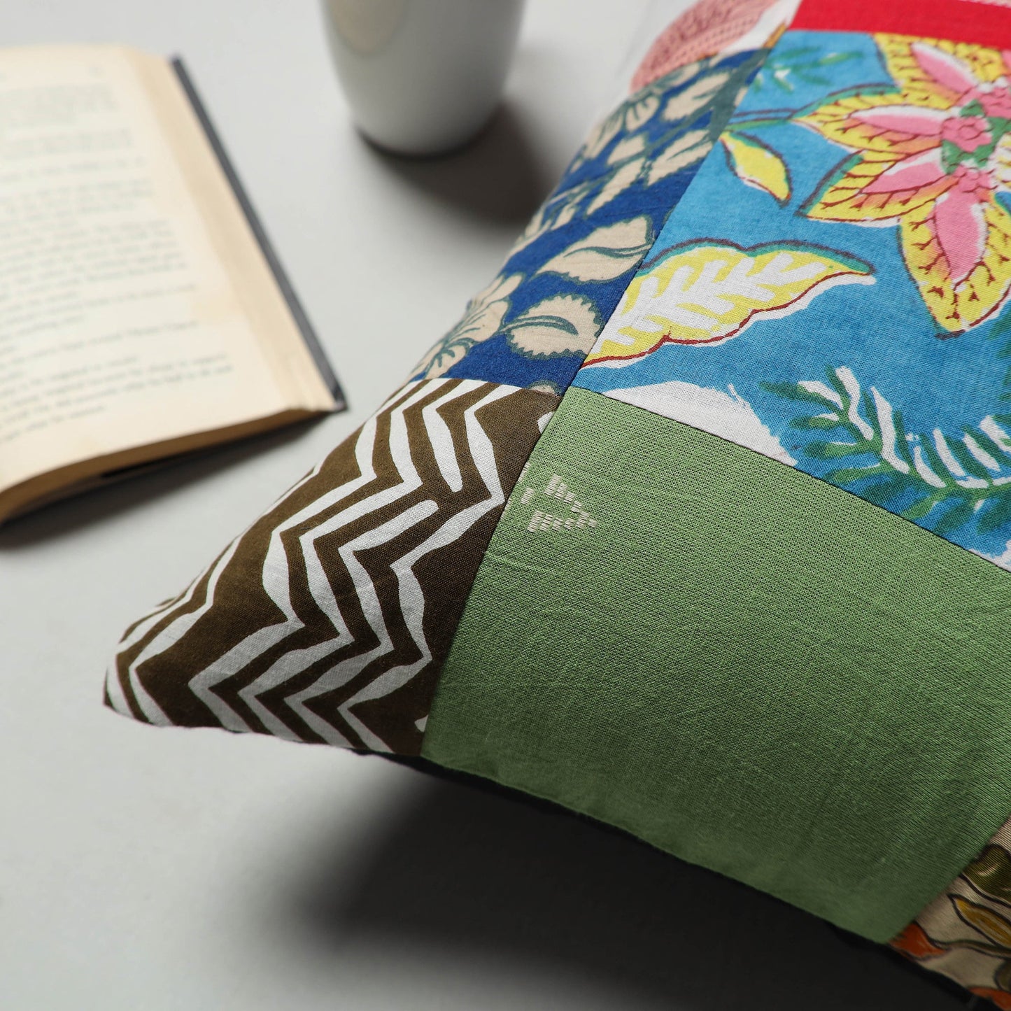 Multicolor - handcrafted patchwork cushion cover 53