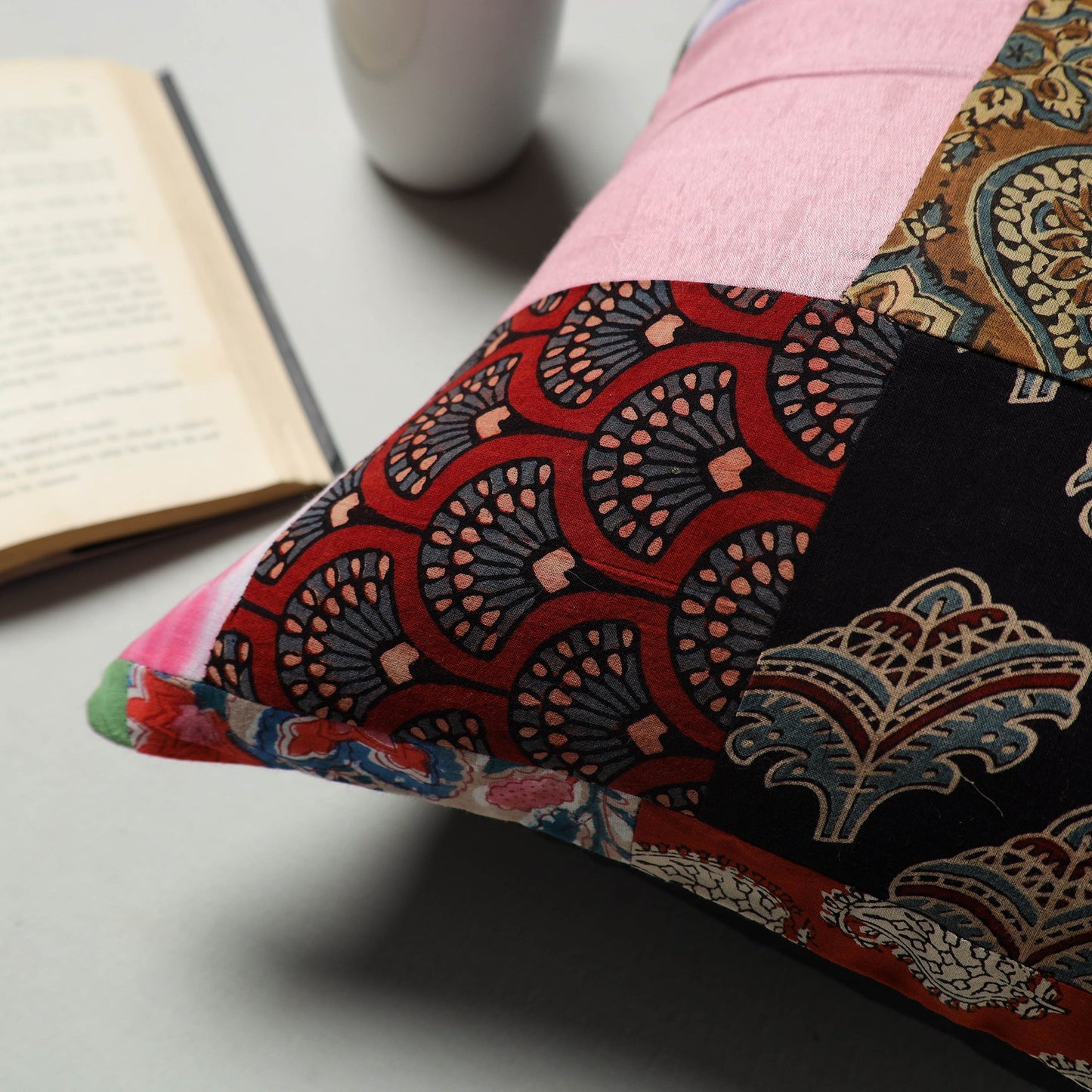 Multicolor - handcrafted patchwork cushion cover 54