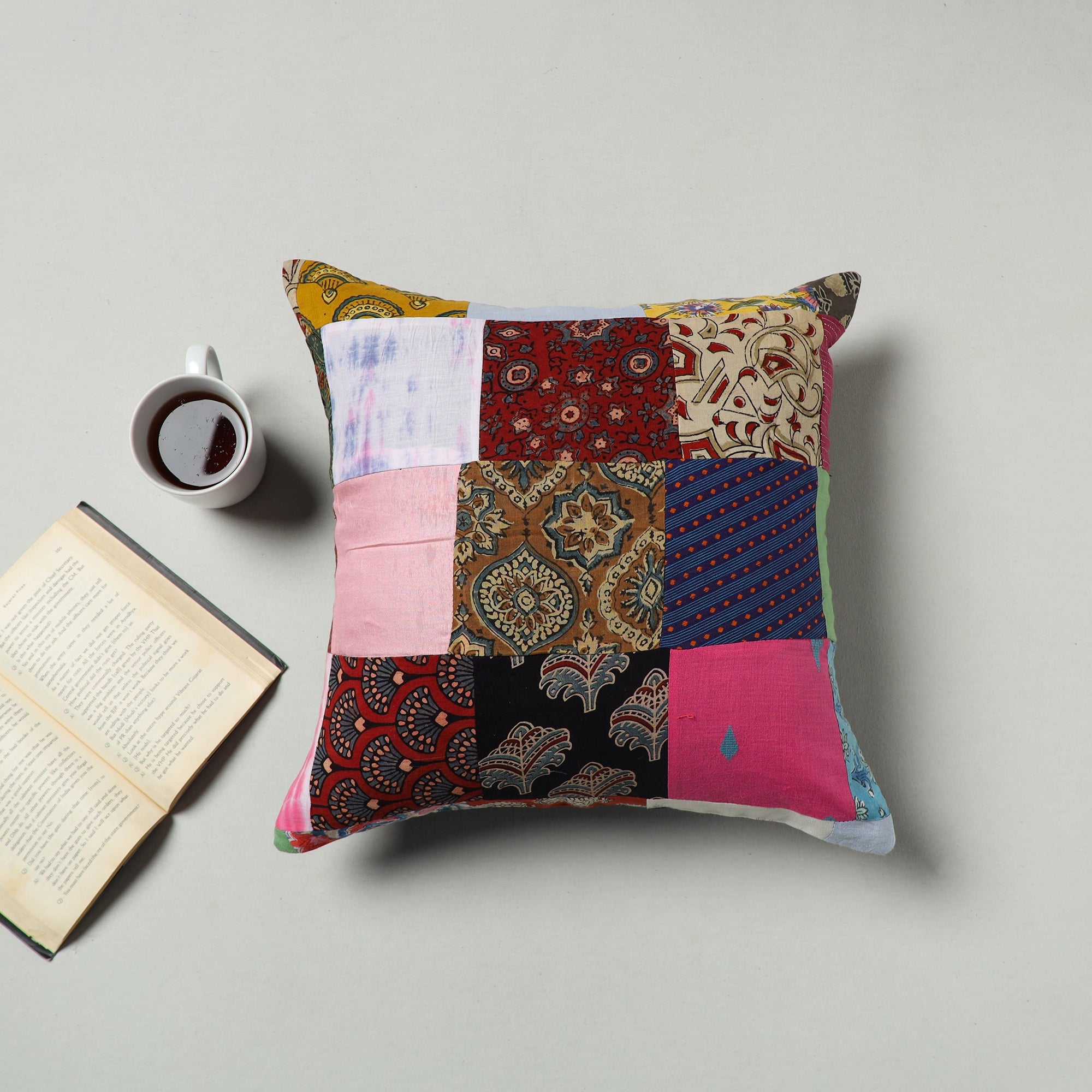 Multicolor - handcrafted patchwork cushion cover 54