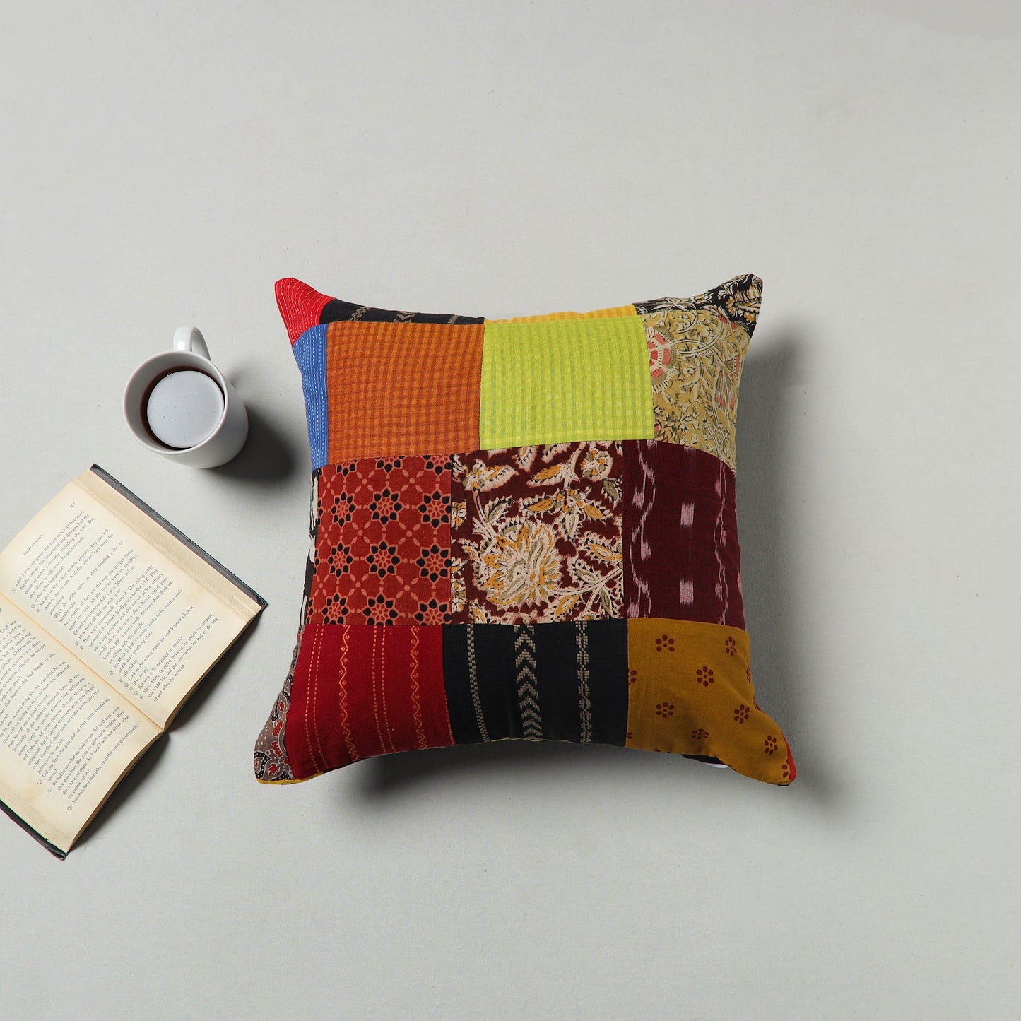 Multicolor - handcrafted patchwork cushion cover 55