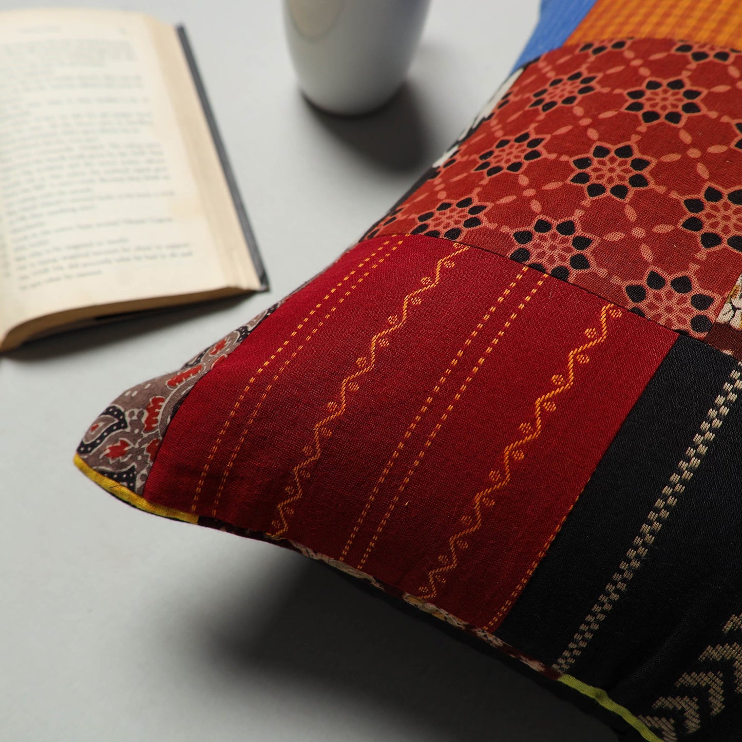 Multicolor - handcrafted patchwork cushion cover 55