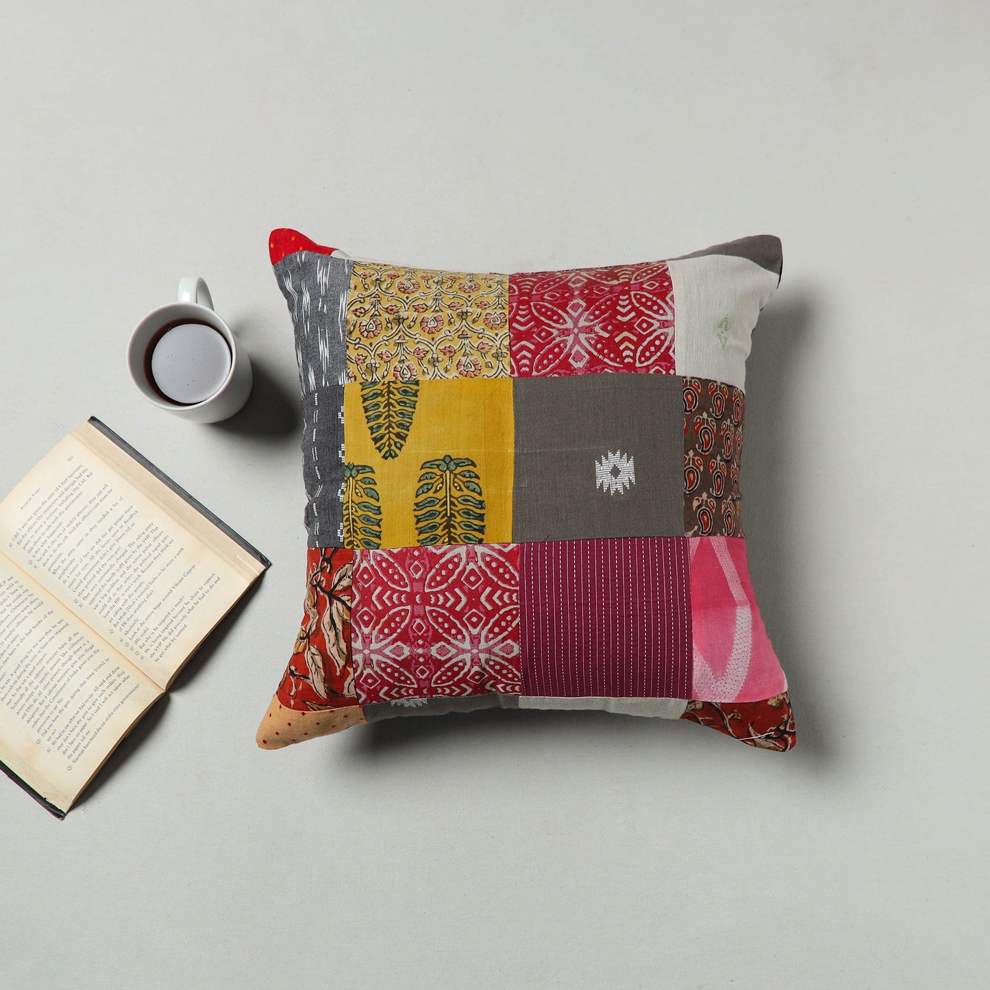 Multicolor - handcrafted patchwork cushion cover 61