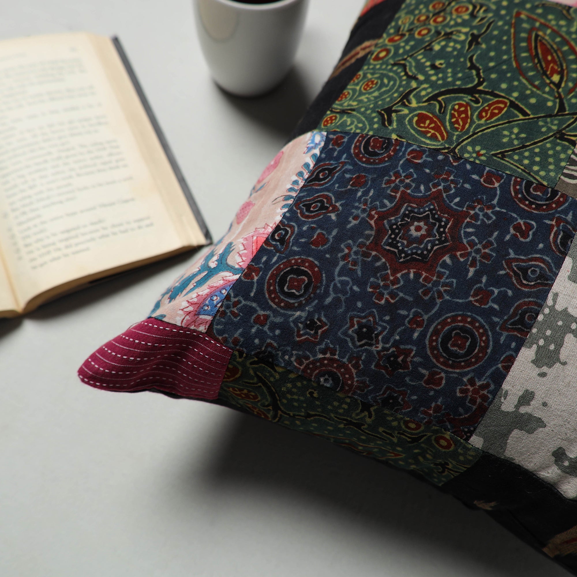 Buy Multicolor Handcrafted Patchwork Cushion Cover