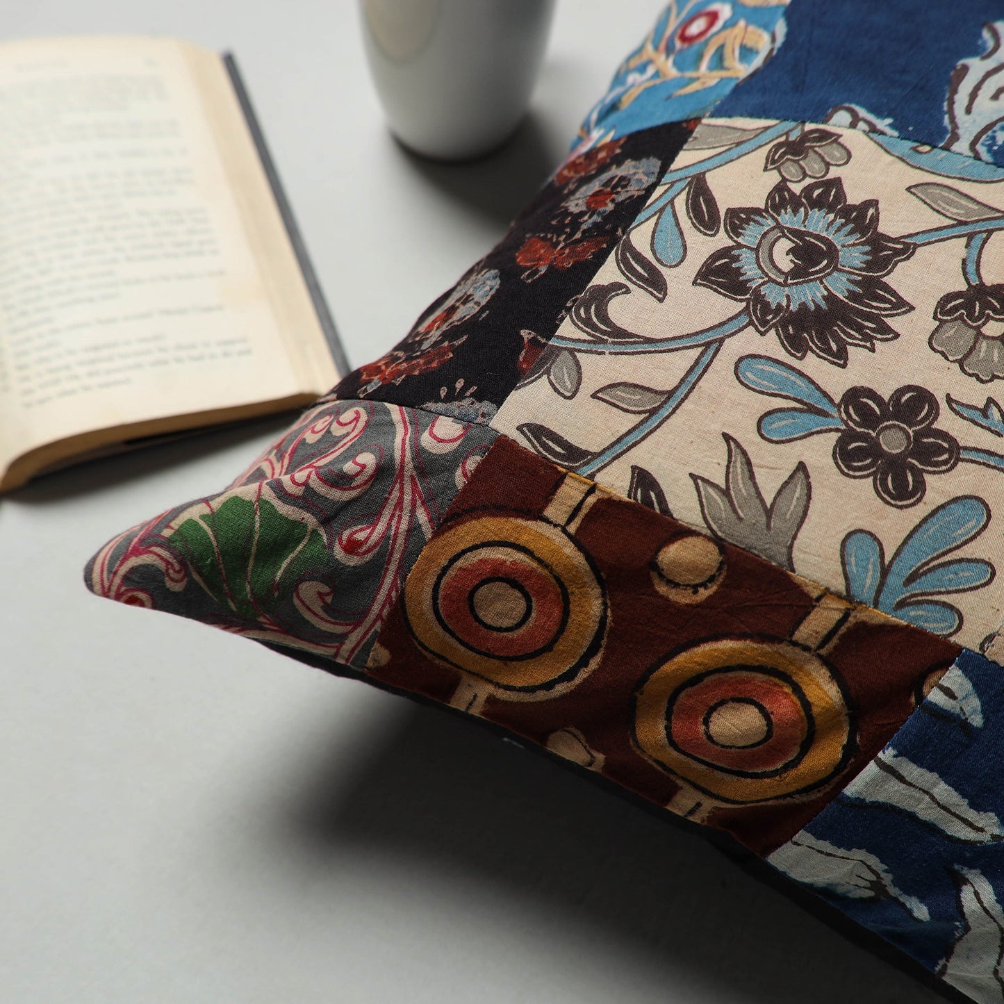 Buy Multicolor Handcrafted Patchwork Cushion Cover