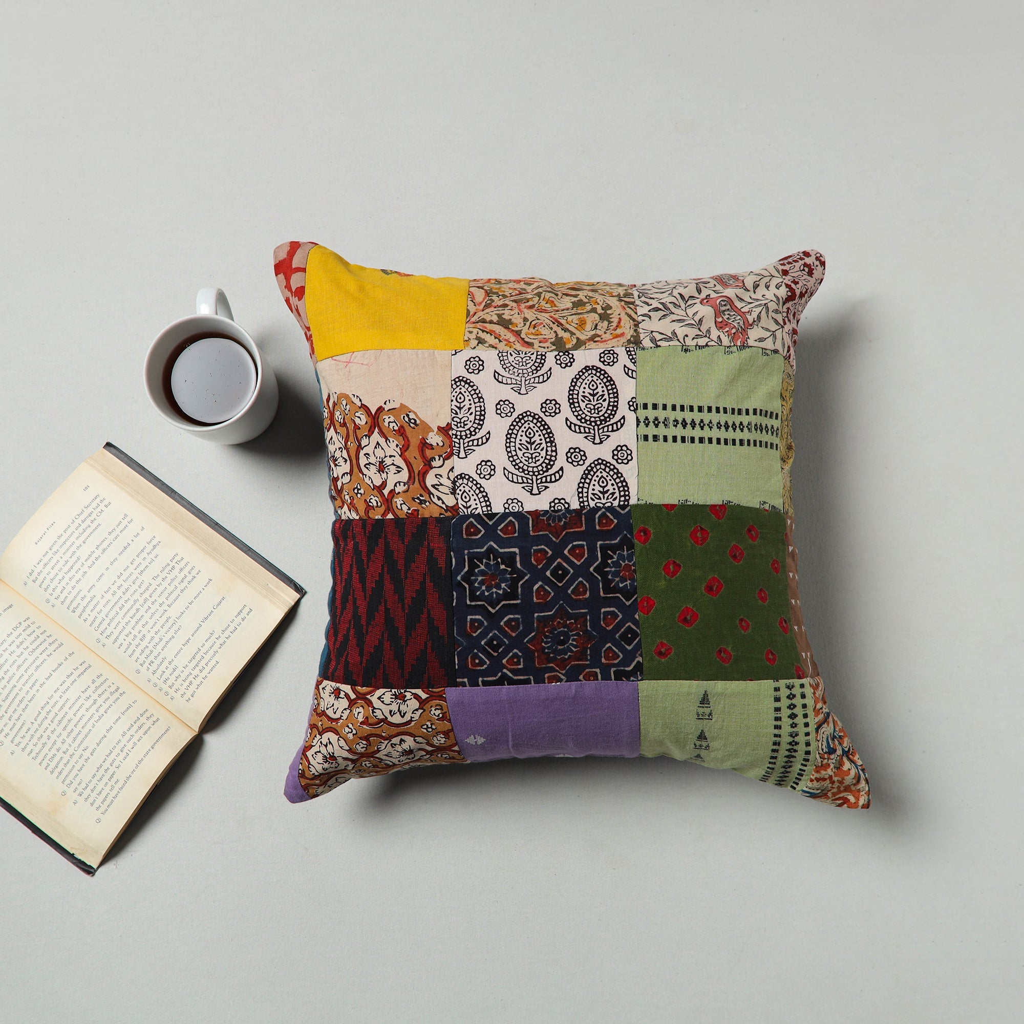 Multicolor - handcrafted patchwork cushion cover 67