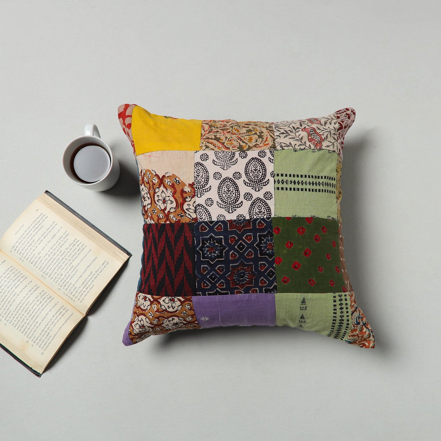 Multicolor - handcrafted patchwork cushion cover 67