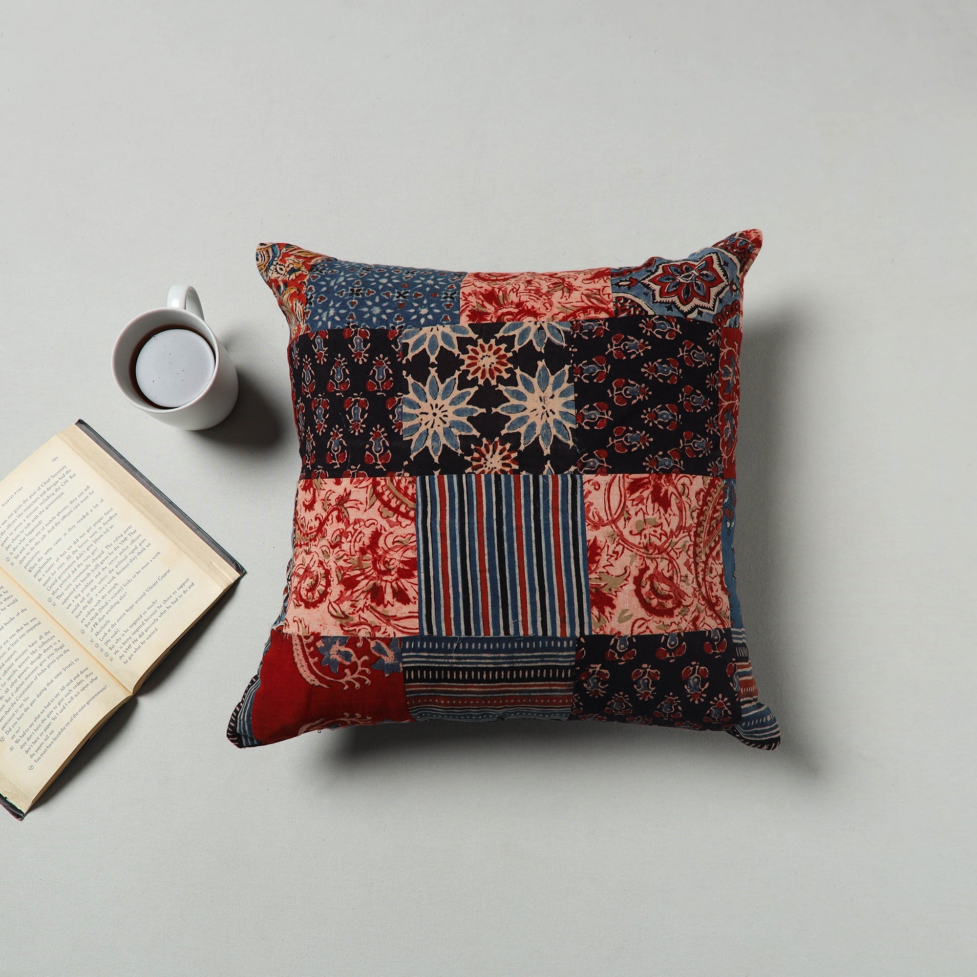 Multicolor - handcrafted patchwork cushion cover 75