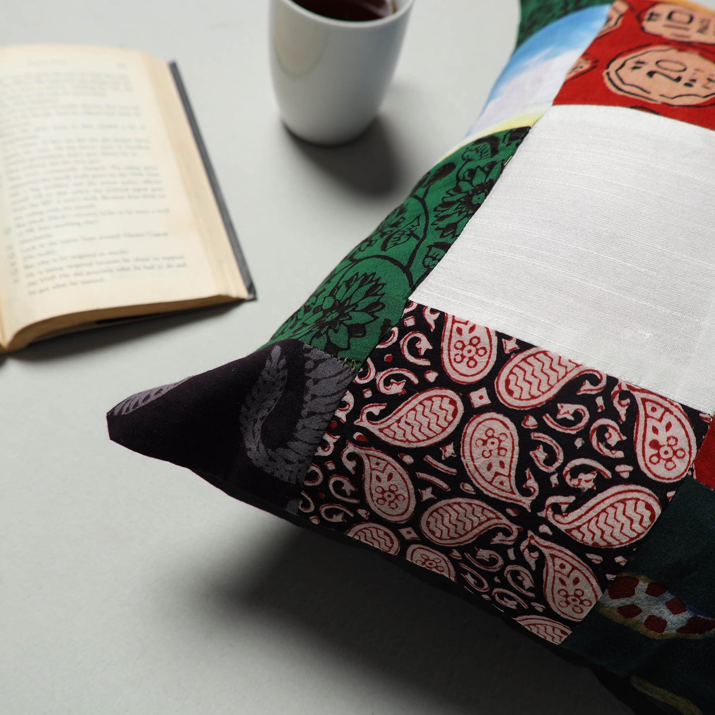 Multicolor - handcrafted patchwork cushion cover 77