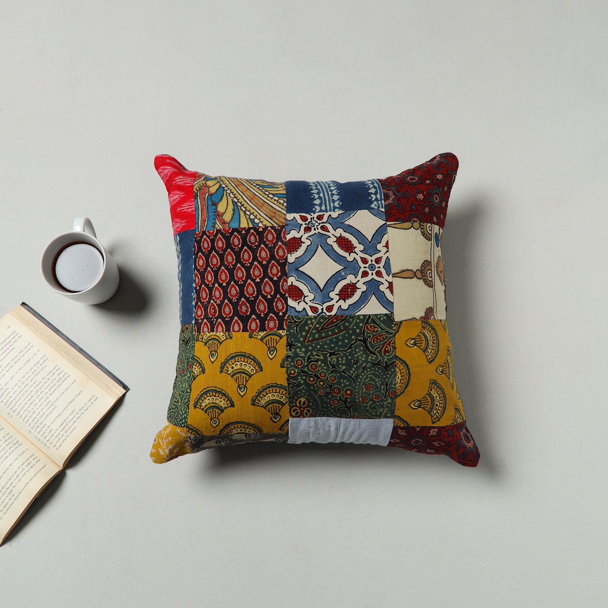 Multicolor - handcrafted patchwork cushion cover 78