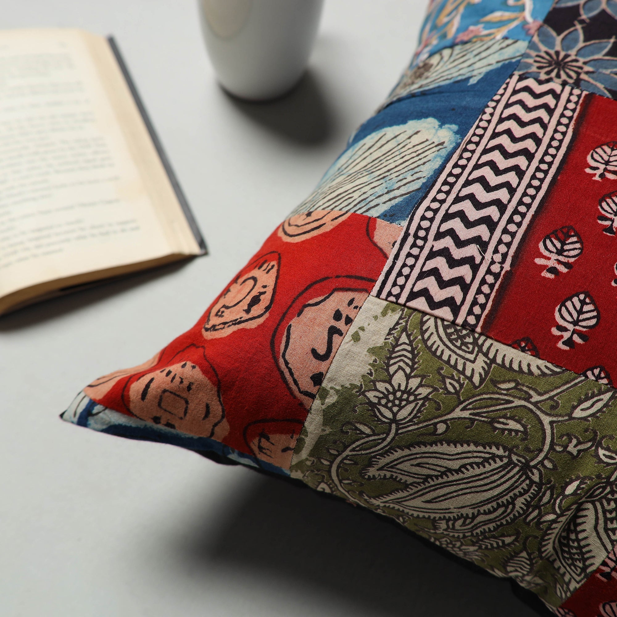 Multicolor - handcrafted patchwork cushion cover 79