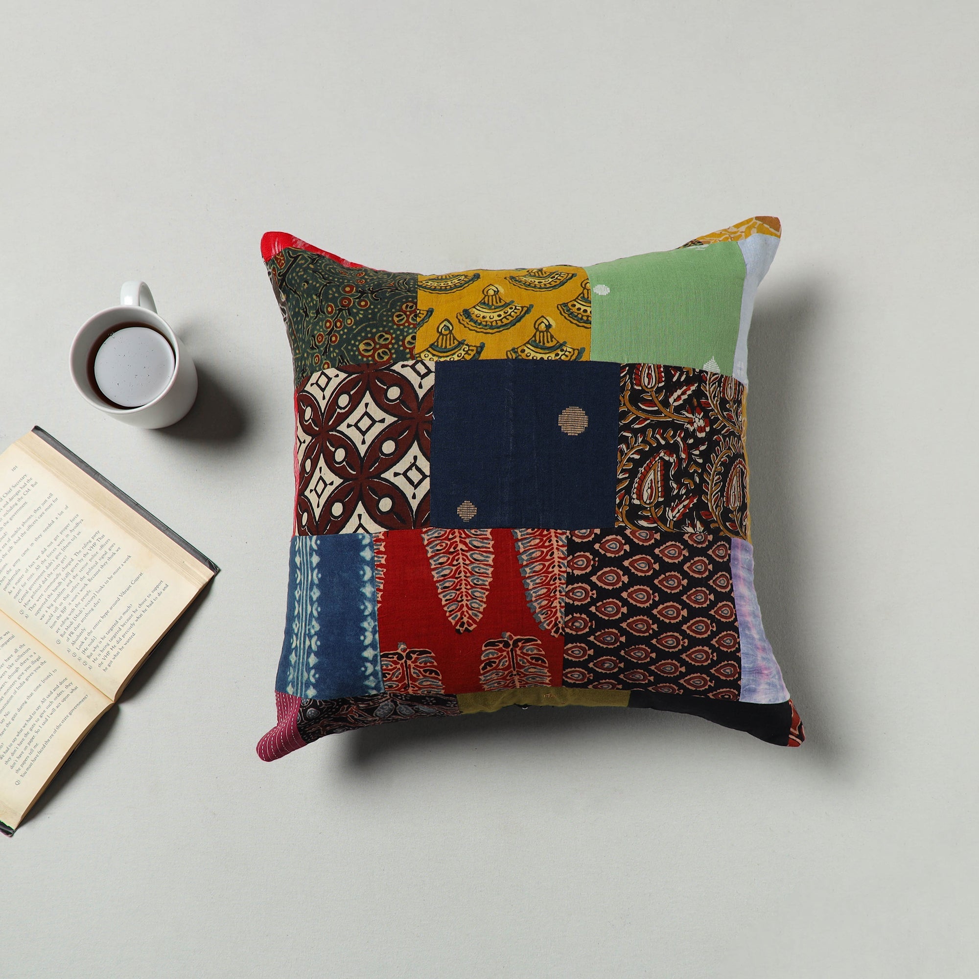  Multicolor Handcrafted Patchwork Cushion Cover