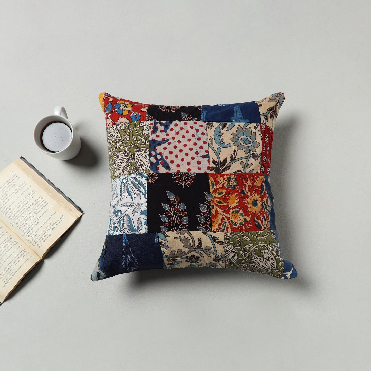 Buy Multicolor Handcrafted Patchwork Cushion Cover