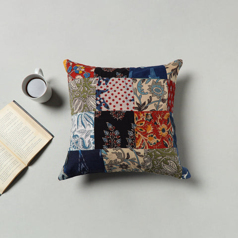 Buy Multicolor Handcrafted Patchwork Cushion Cover