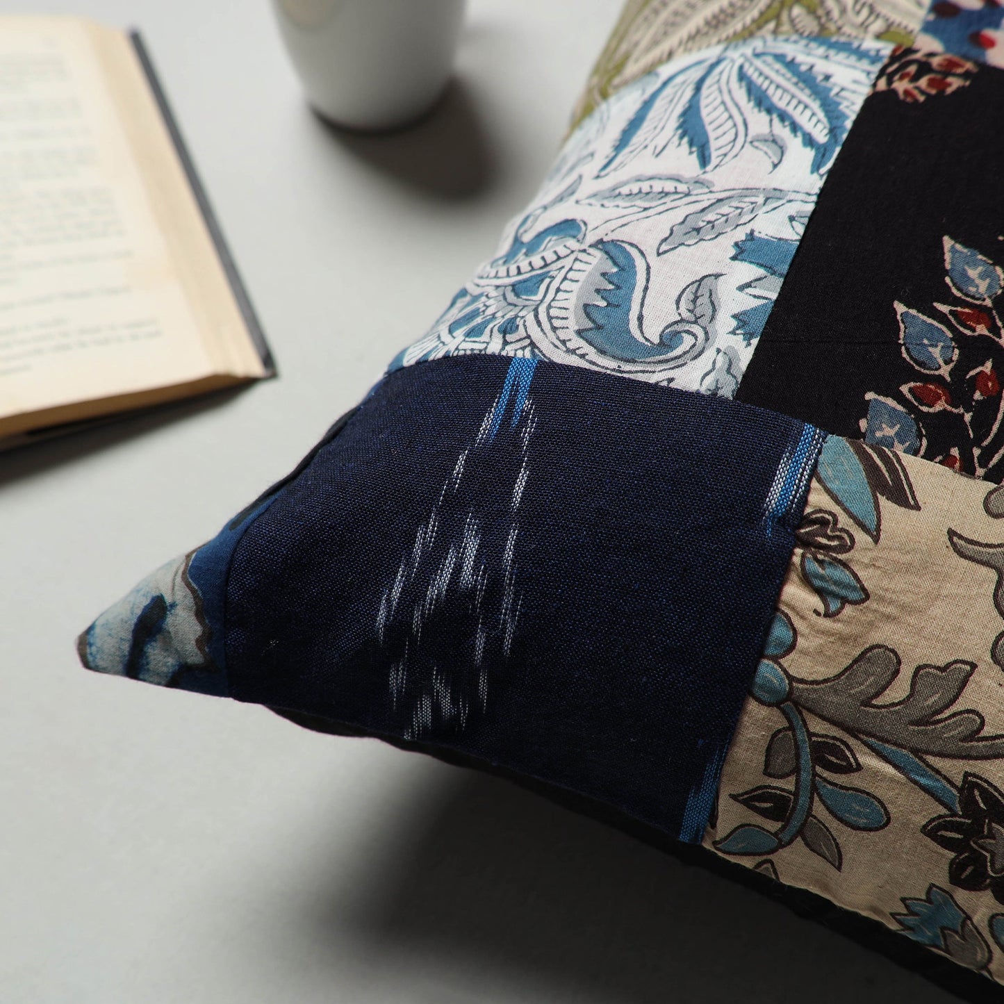 Buy Multicolor Handcrafted Patchwork Cushion Cover