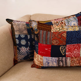 Handcrafted patchwork pillow covers (set of 2) 02