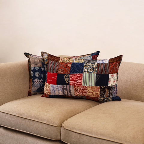 Handcrafted patchwork pillow covers (set of 2) 02