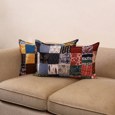 Handcrafted patchwork pillow covers (set of 2) 03