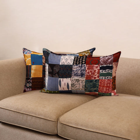 Handcrafted patchwork pillow covers (set of 2) 03