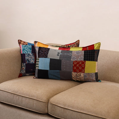 Handcrafted patchwork pillow covers (set of 2) 05