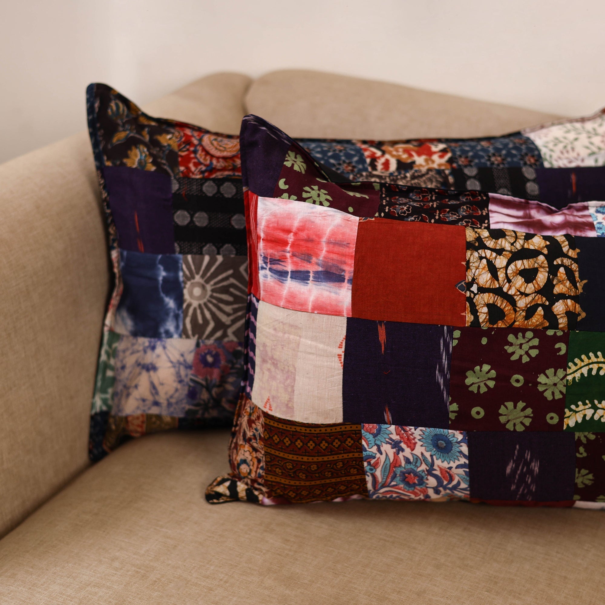 Handcrafted patchwork pillow covers (set of 2) 07