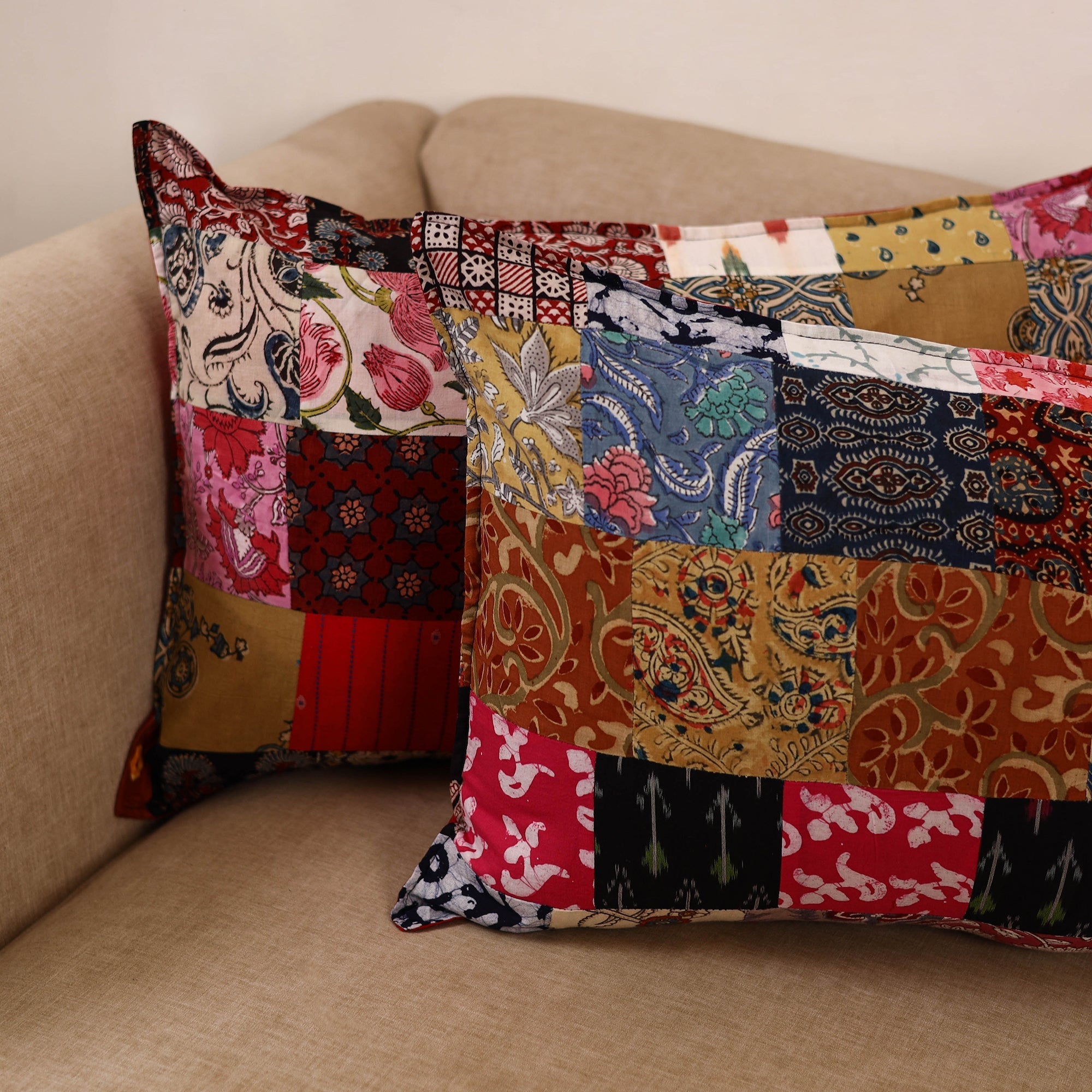Handcrafted patchwork pillow covers (set of 2) 08
