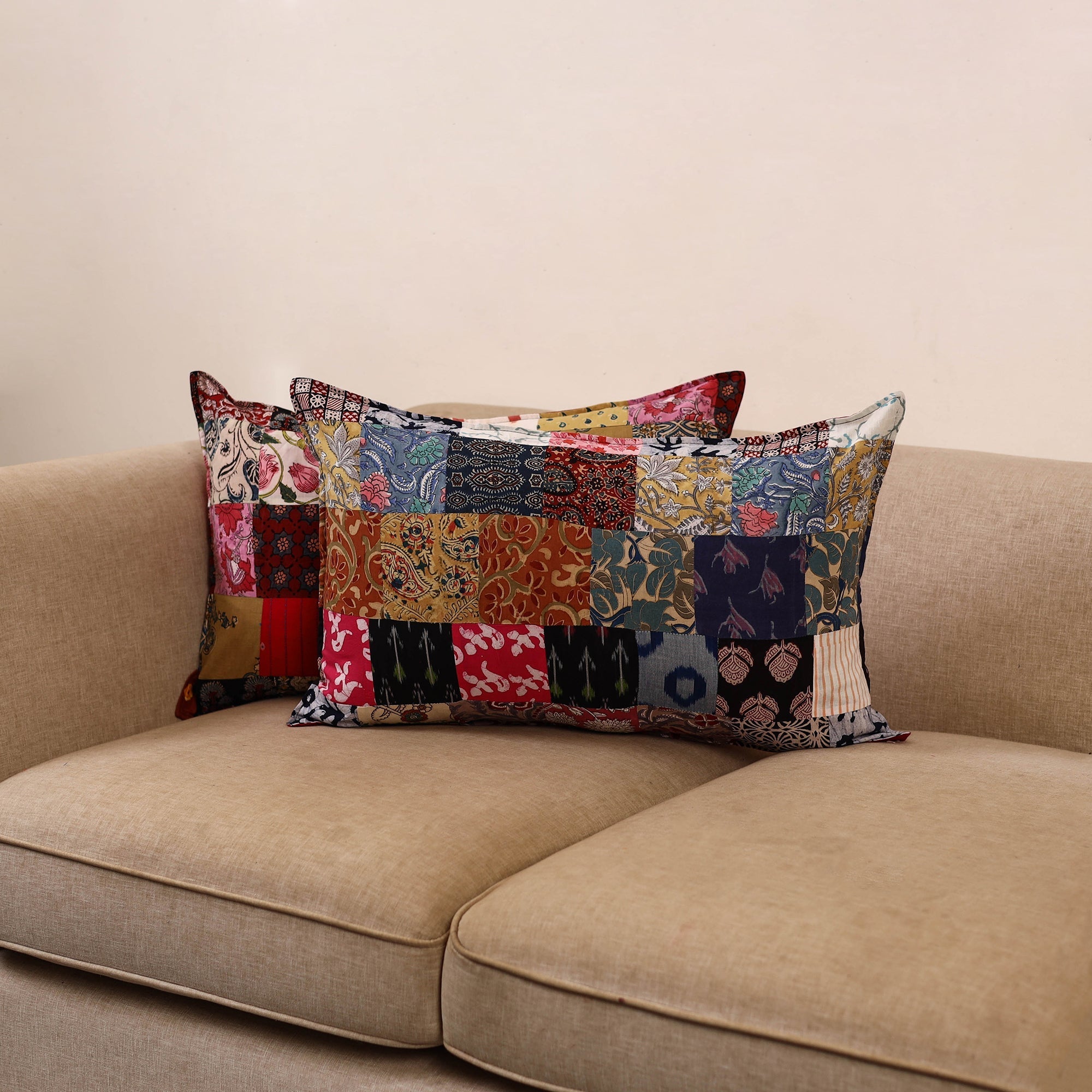 Handcrafted patchwork pillow covers (set of 2) 08