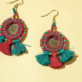 Buy Handcrafted Patwa Mirror & Threadwork Earrings Online at iTokri.com