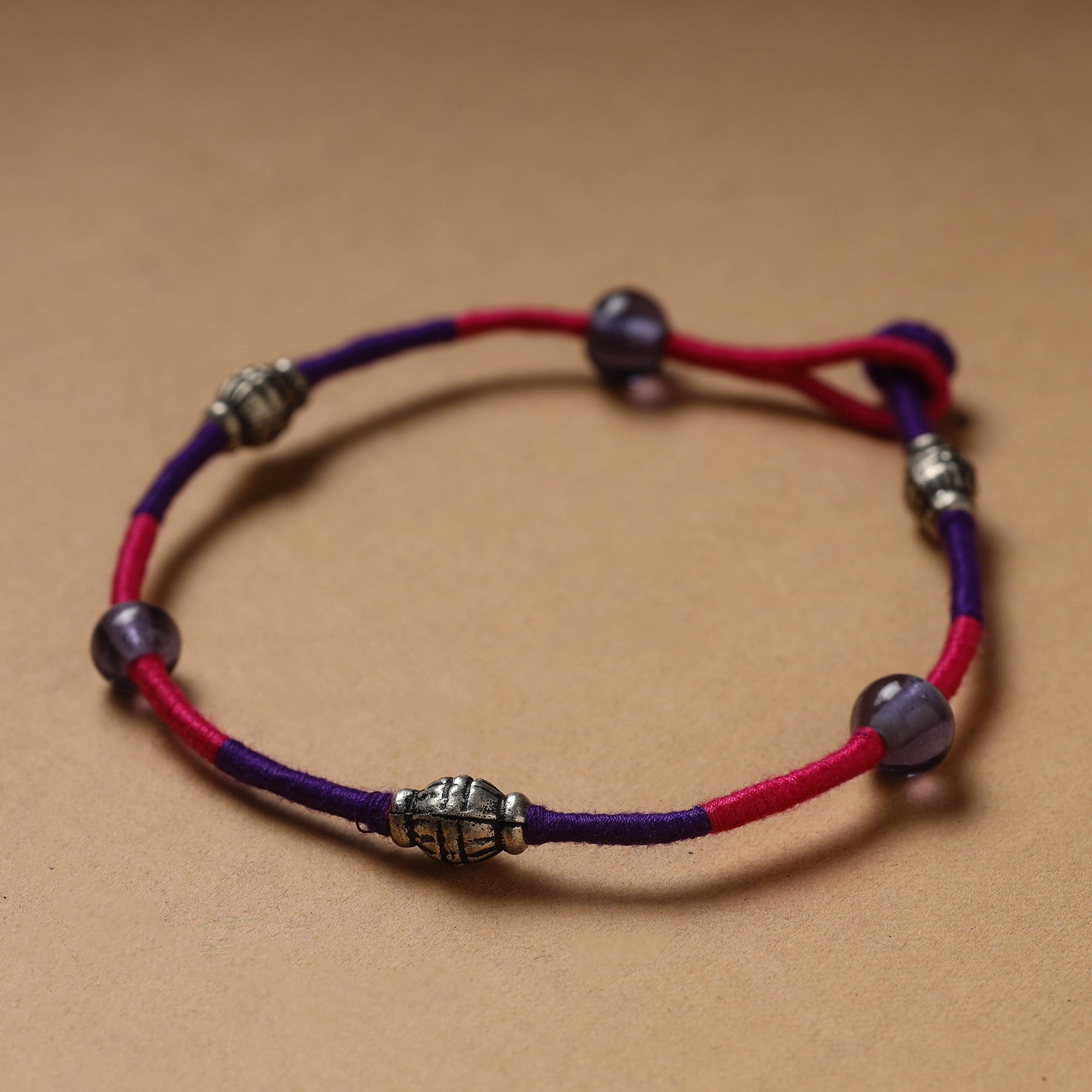 Handcrafted Patwa Thread & Beadwork Anklet 78 