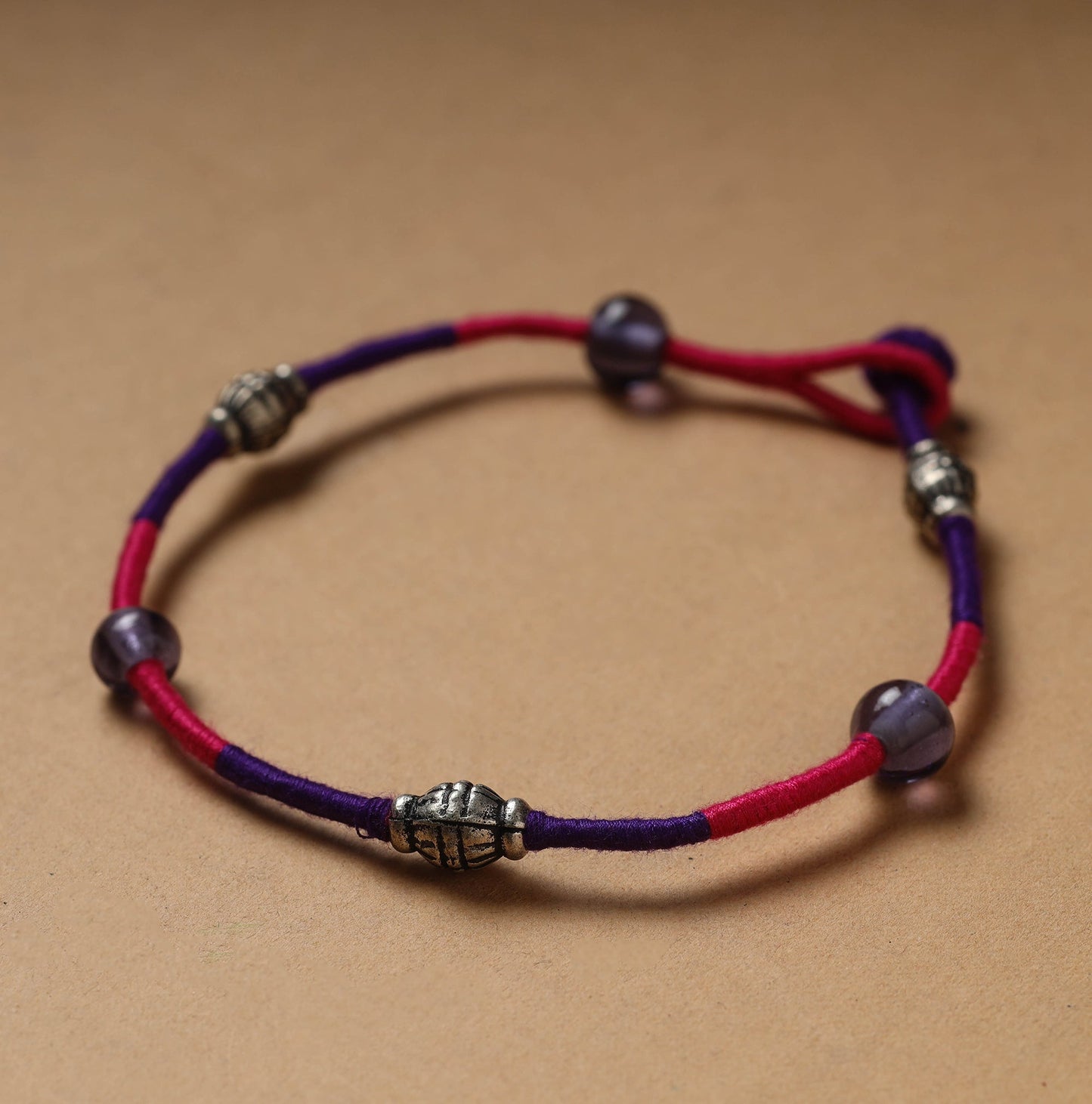  Handcrafted Patwa Thread & Beadwork Anklet 78 