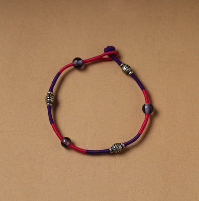  Handcrafted Patwa Thread & Beadwork Anklet 78 