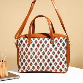  Handcrafted Ajrakh Block Printed Cotton Laptop Bag 